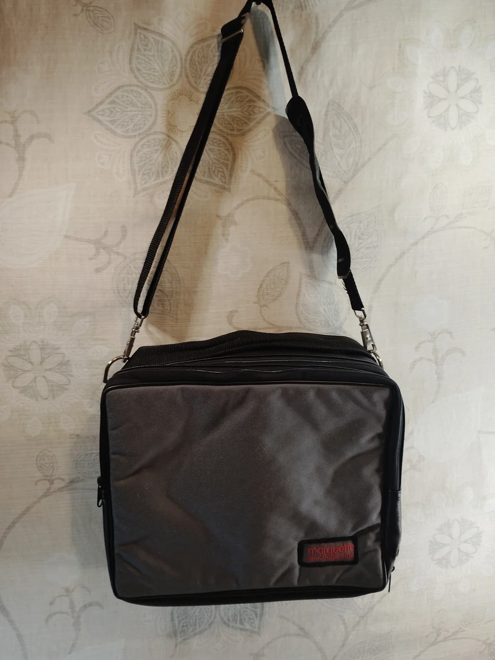 Koszegi Gray Messenger/Laptop/Crossbody Bag with Adjustable Strap